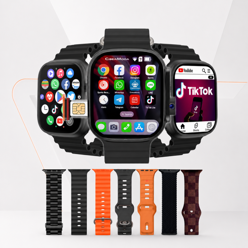 Smartwatch Howear Hw Ultra2 4G 2/64gb 7 Pulseiras Android Amoled 2 Cameras Wifi - Imagem 2