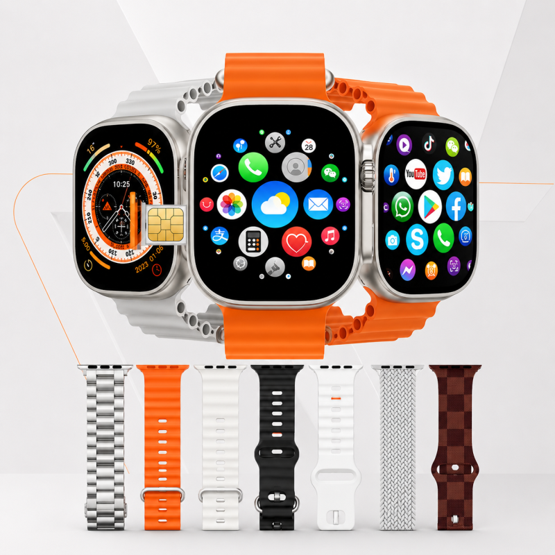 Smartwatch Howear Hw Ultra2 4G 2/64gb 7 Pulseiras Android Amoled 2 Cameras Wifi - Imagem 3