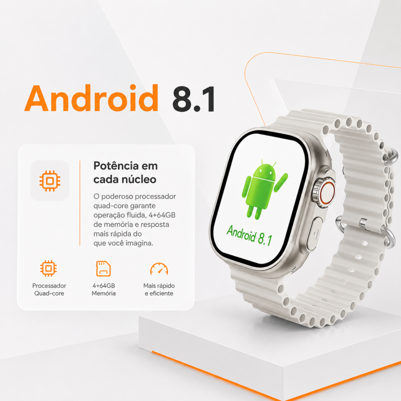 Smartwatch Howear Hw Ultra2 4G 2/64gb 7 Pulseiras Android Amoled 2 Cameras Wifi - Imagem 5