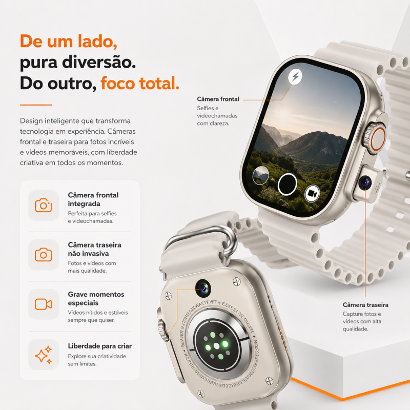 Smartwatch Howear Hw Ultra2 4G 2/64gb 7 Pulseiras Android Amoled 2 Cameras Wifi - Imagem 7