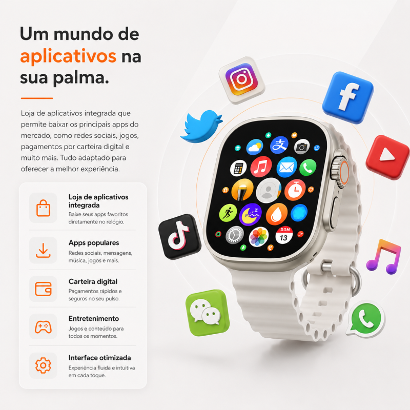 Smartwatch Howear Hw Ultra2 4G 2/64gb 7 Pulseiras Android Amoled 2 Cameras Wifi - Imagem 8