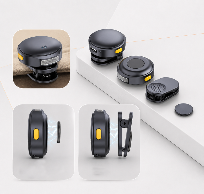 Microfone Lapela Sem Fio Magnético Android e IOS Duplo Ante Ruído - Imagem 4