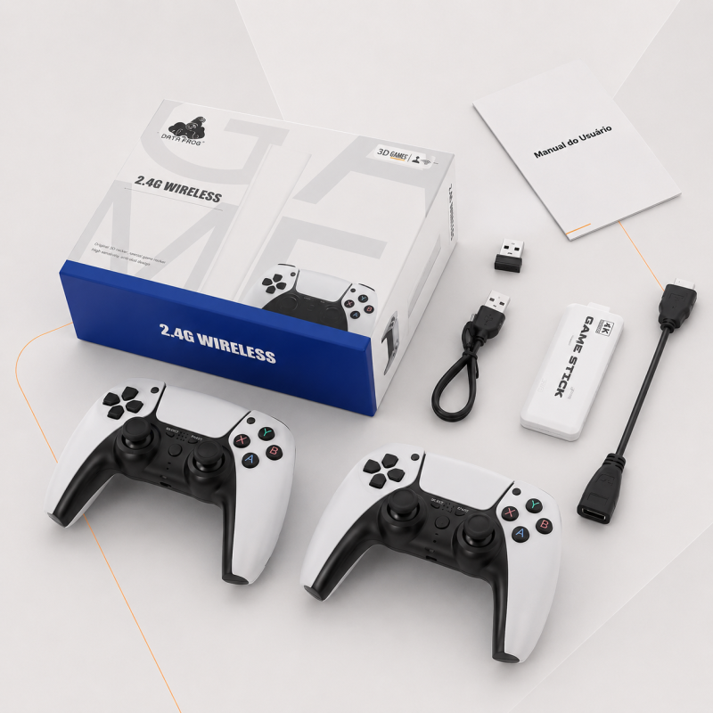 Game Stick M15 Pro 4K Mais de 30.000 Jogos 2 Controles Sem Fio - Imagem 2
