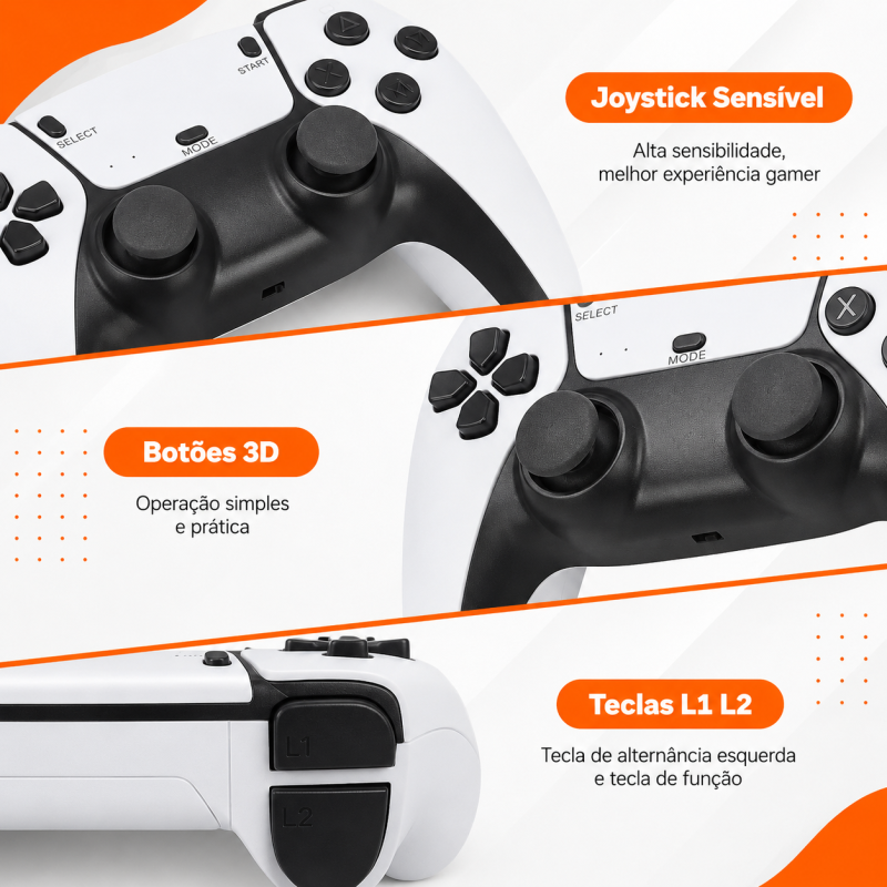 Game Stick M15 Pro 4K Mais de 30.000 Jogos 2 Controles Sem Fio - Imagem 5