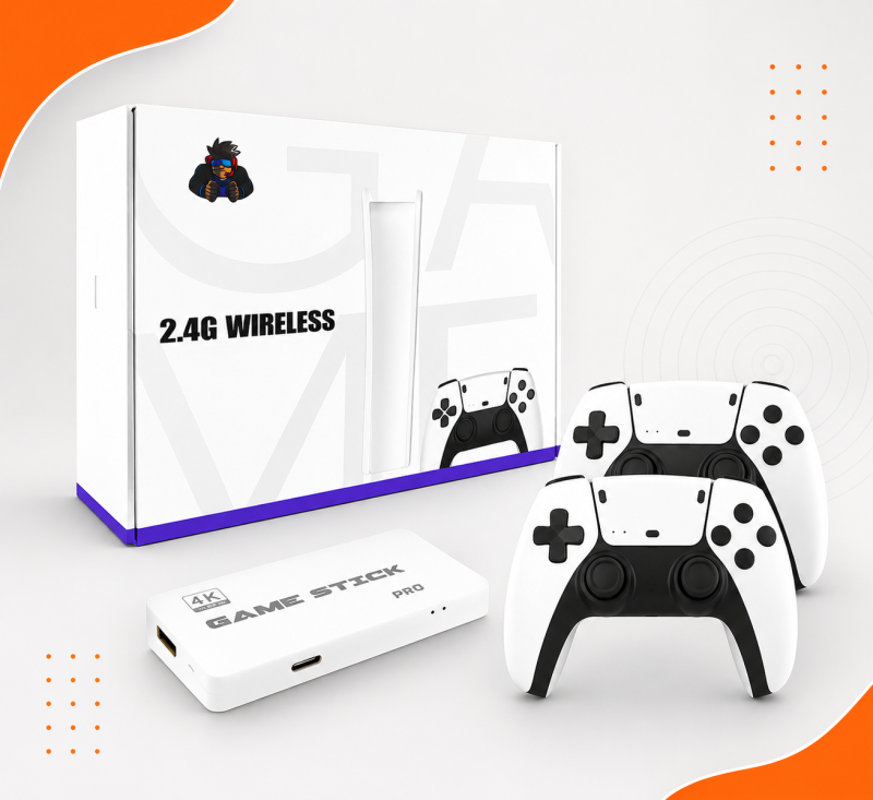Game Stick M15 Pro 4K Mais de 30.000 Jogos 2 Controles Sem Fio