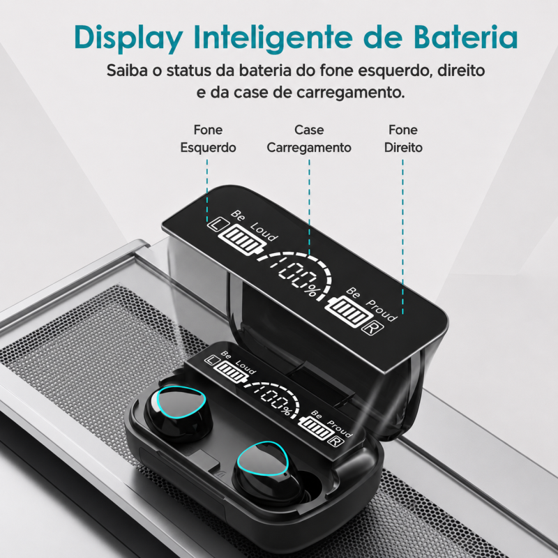 Fones de Ouvido Bluetooth TWS M10 com estojo de carregamento Digital - Imagem 5
