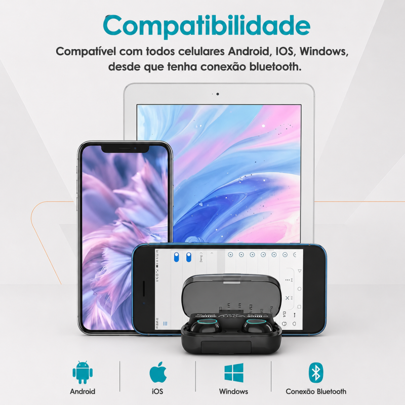 Fones de Ouvido Bluetooth TWS M10 com estojo de carregamento Digital - Imagem 8