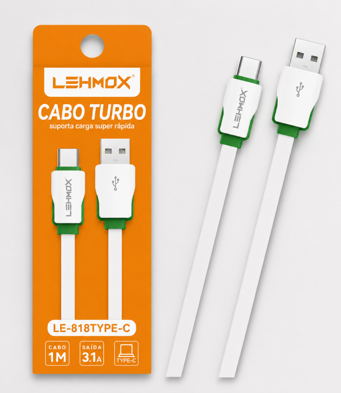 Cabo USB Para Tipo C Turbo 3.1A 1M Lehmox