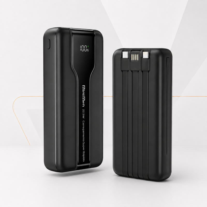 Carregador Portátil Power Bank Minimen 10.000mah Carregamento Rápido 22,5W