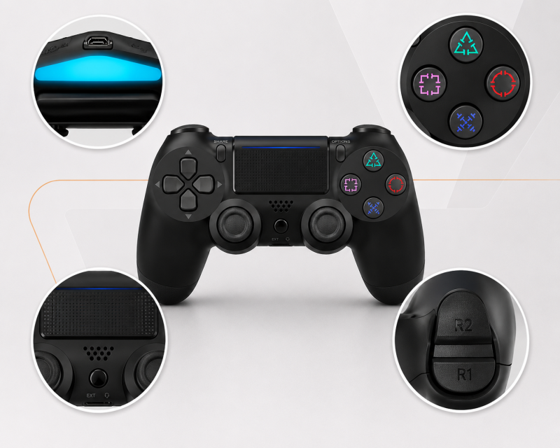 Controle Sem Fio Para Playstation 4 PC Wireless Bluetooth 5.0 - Imagem 4