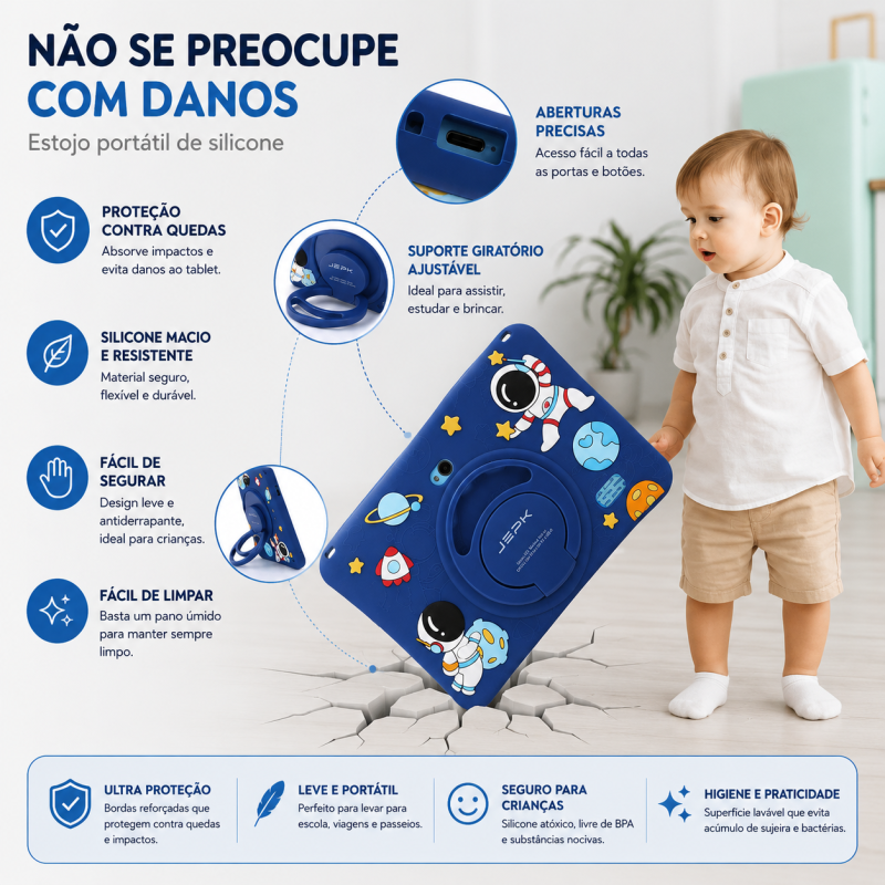 Tablet Infantil Kids Astronauta 4/64GB Com Caneta Touch e Acessorios - Imagem 7