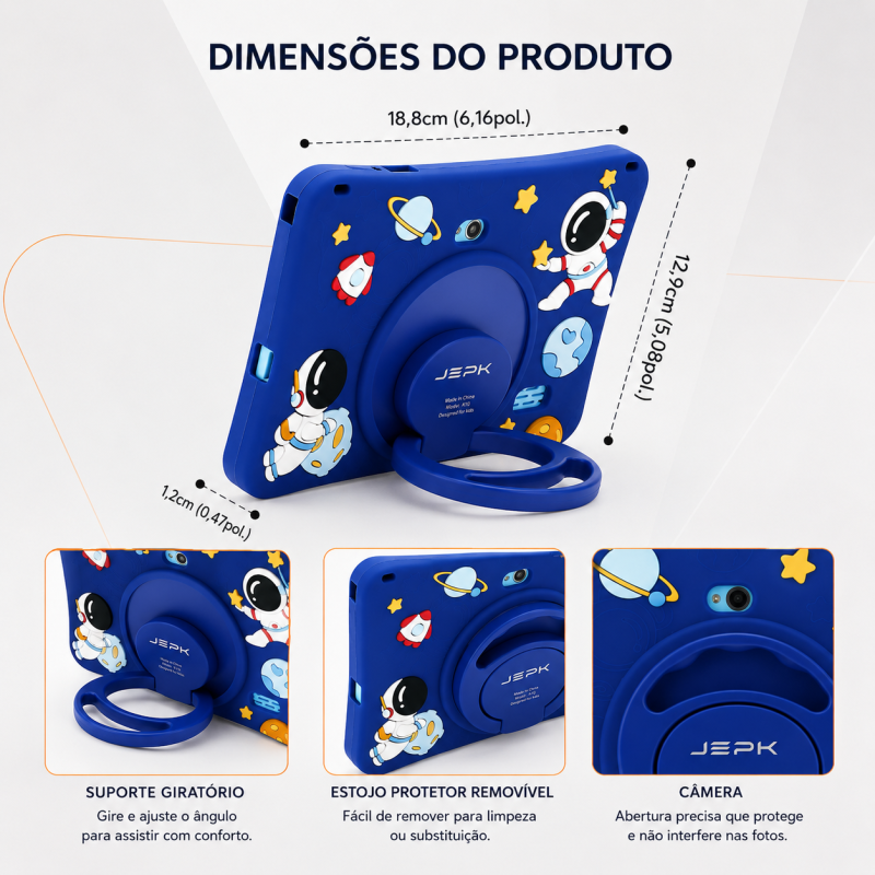 Tablet Infantil Kids Astronauta 6/128GB Com Caneta Touch e Acessorios - Imagem 3