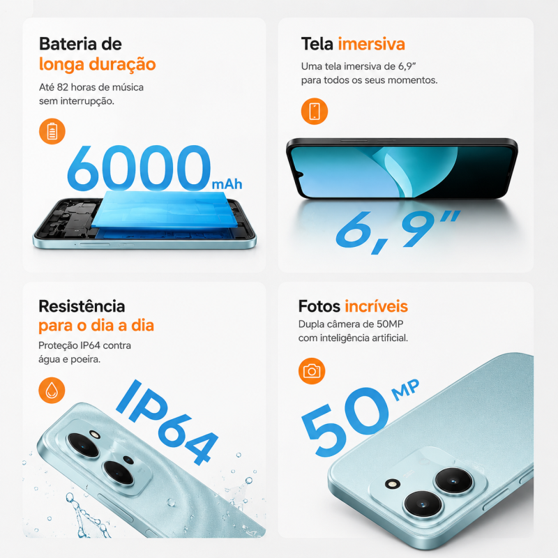 Smartphone Xiaomi Redmi 15C 8/256GB - Imagem 6