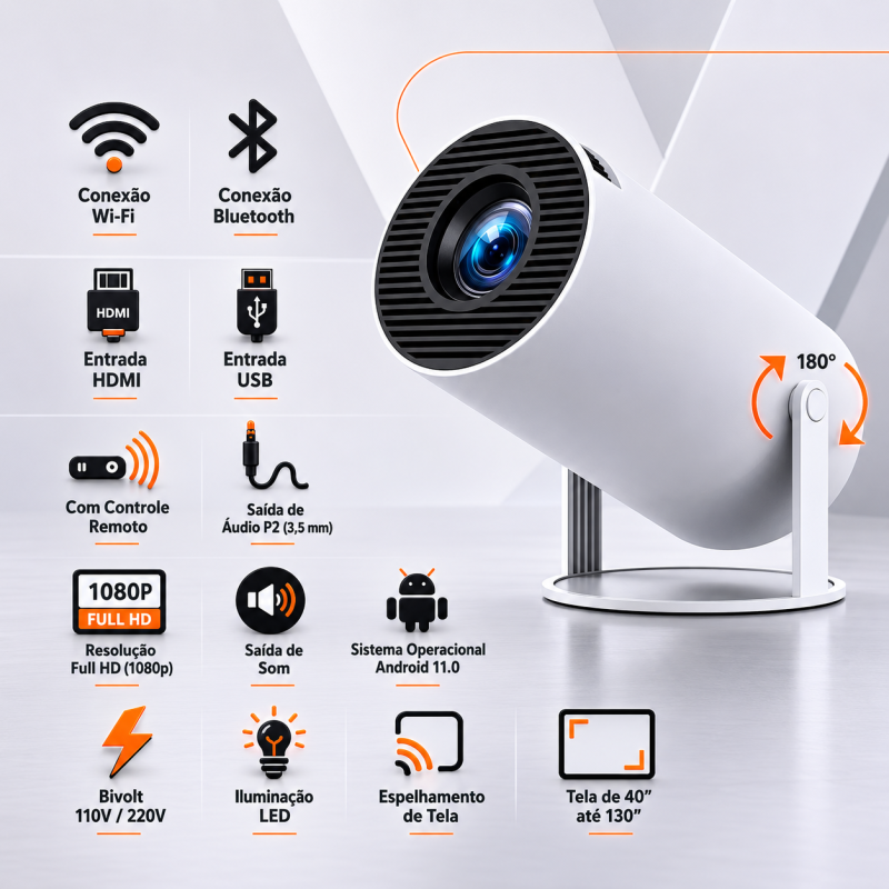 Projetor Hy300 Portátil Ultra HD 110v/220v - Imagem 2
