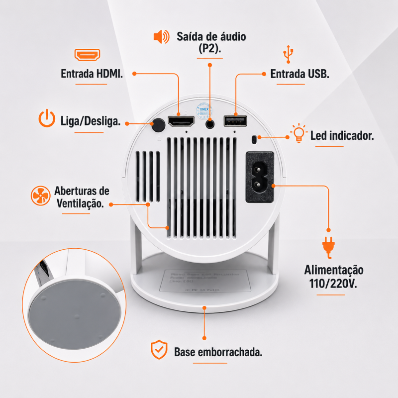 Projetor Hy300 Portátil Ultra HD 110v/220v - Imagem 3