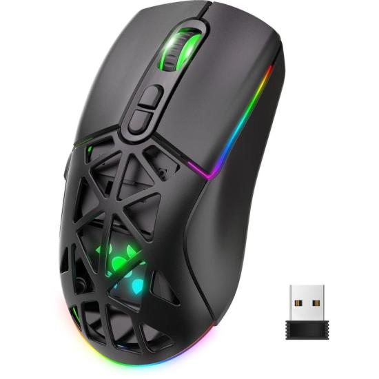 Mouse Gamer Sem Fio Wireless Fortrek Striker Air Preto - Imagem 5