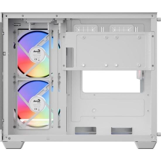 Gabinete Gamer Aerocool Dryft Mini Branco Com 6 fans ARGB Lateral Vidro - Imagem 5