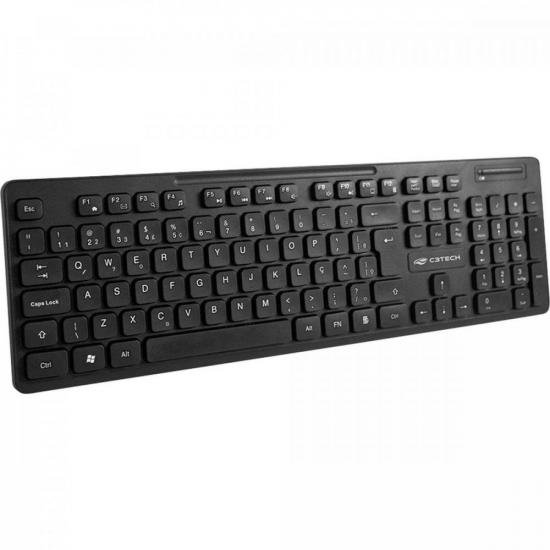 Kit Teclado e Mouse C3Tech K-W20BK Sem Fio Preto - Imagem 3