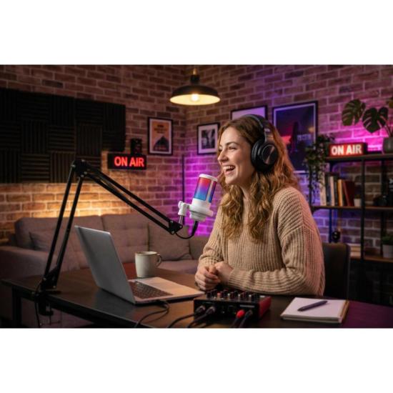 Microfone Gamer Fortrek MIC10 Branco - Imagem 5