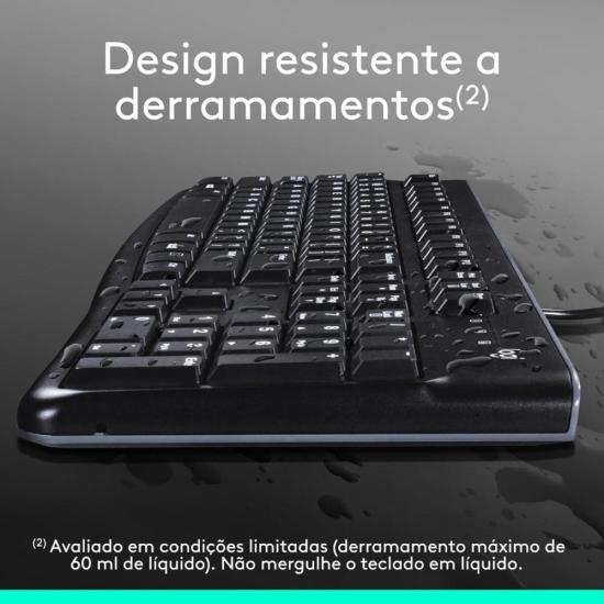 Kit Teclado e Mouse Com Fio USB Logitech MK120 Preto - Imagem 5