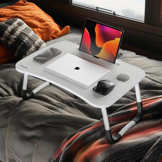 Mesa para Notebook Portátil Fortrek Lapdesk com Gaveta Embutida Branco - Imagem 6