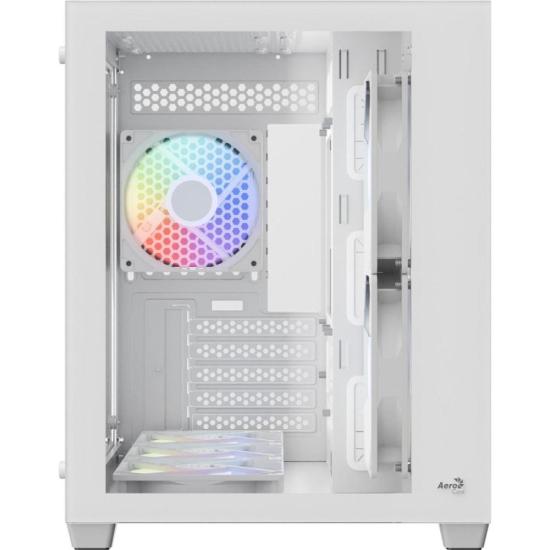 Gabinete Gamer Aerocool Dryft Mini Branco Com 6 fans ARGB Lateral Vidro - Imagem 2