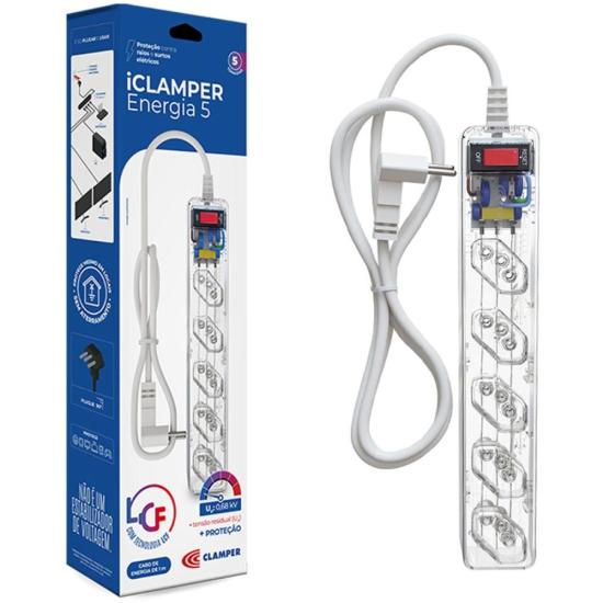 Filtro de Linha Com Proteção DPS 3P Energia 5 Clamper Transparente - Imagem 5