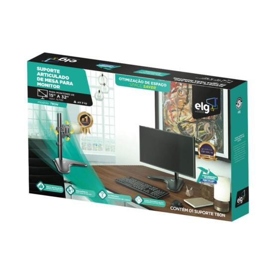 Suporte Para Monitor Articulado de Mesa 15-32" ELG T80N - Imagem 2