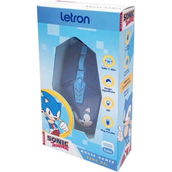 Mouse Gamer Letron Sonic 3600dpi RBG Azul - Imagem 2