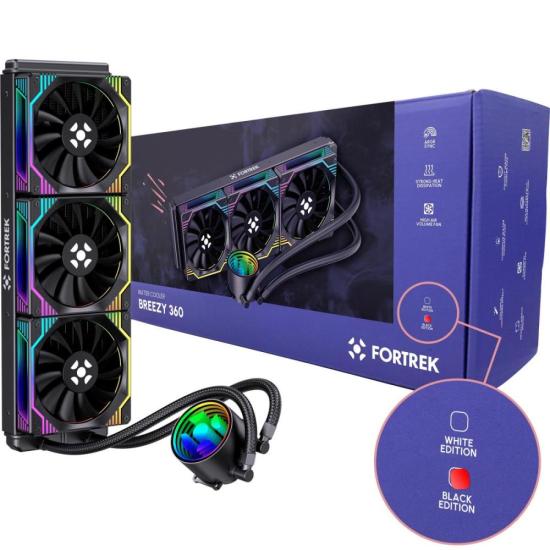 Water Cooler Fortrek Breezy 360 mm Fan Triplo Preto - Imagem 3