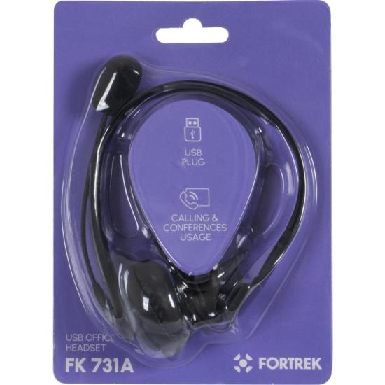 Headset Office Fortrek FK 731A USB Preto - Imagem 6