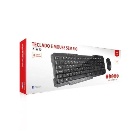 Kit Teclado e Mouse C3tech K-W10 Sem Fio Preto - Imagem 4