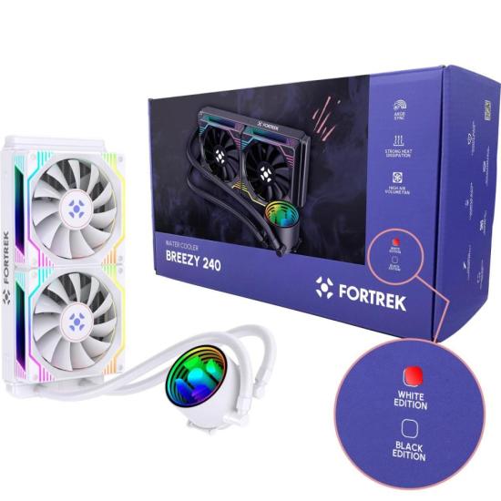 Water Cooler Fortrek Breezy 240 mm Fan Duplo Branco - Imagem 3