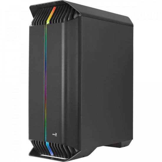 Gabinete Gamer Aerocool Gladiator Preto RGB Lateral Vidro - Imagem 2