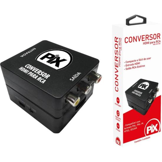 Conversor HDMI Para RCA Preto Pix - Imagem 3