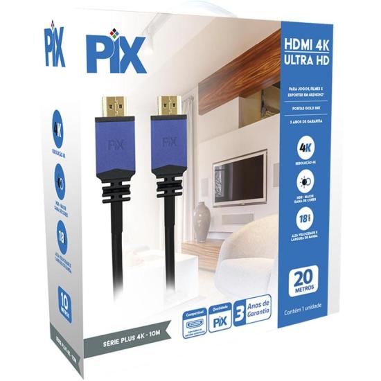 Cabo HDMI 2.0 4k 19p Com Filtro 20m Pix - Imagem 5