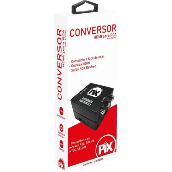 Conversor HDMI Para RCA Preto Pix - Imagem 2