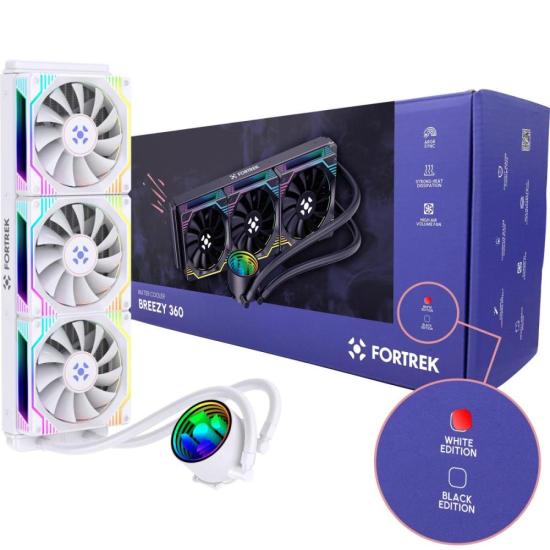 Water Cooler Fortrek Breezy 360 mm Fan Triplo Branco - Imagem 3