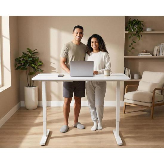 Mesa Elétrica Altura Ajustável Motor único Fortrek Lift Branca 120×60 - Imagem 4