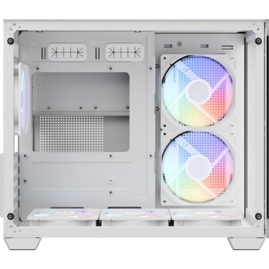 Gabinete Gamer Aerocool Dryft Mini Branco Com 6 fans ARGB Lateral Vidro - Imagem 3