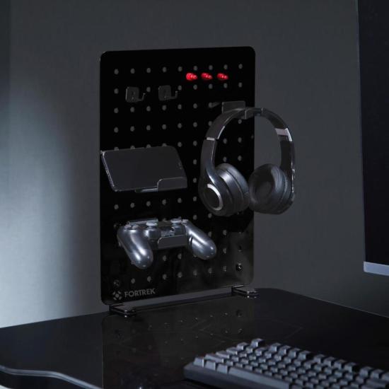 Pegboard Gamer Painel Organizador Fortrek Grid Space 42x48 Preto - Imagem 4