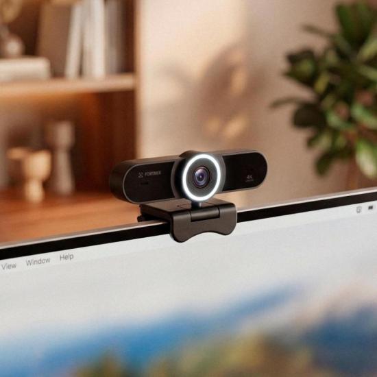 Webcam Vision 40 Fortrek 4K Ultra HD Com Ring Light Para Videochamadas - Imagem 6
