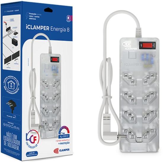 Filtro de Linha Com Proteção DPS 3P Energia 8 Clamper Transparente - Imagem 5