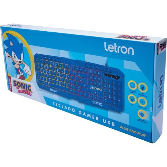 Teclado Gamer Letron Sonic USB Led Azul - Imagem 2