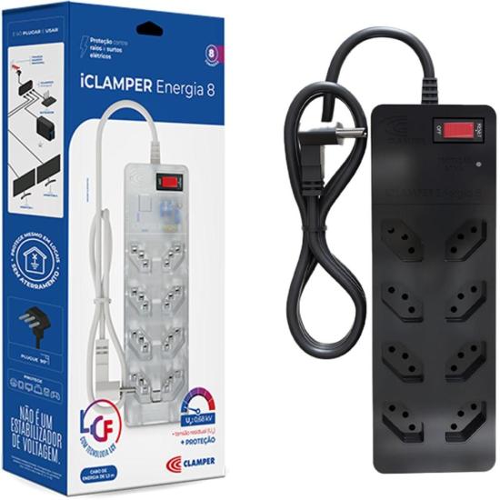 Filtro de Linha Com Proteção DPS 3P Energia 8 Clamper Preto - Imagem 6