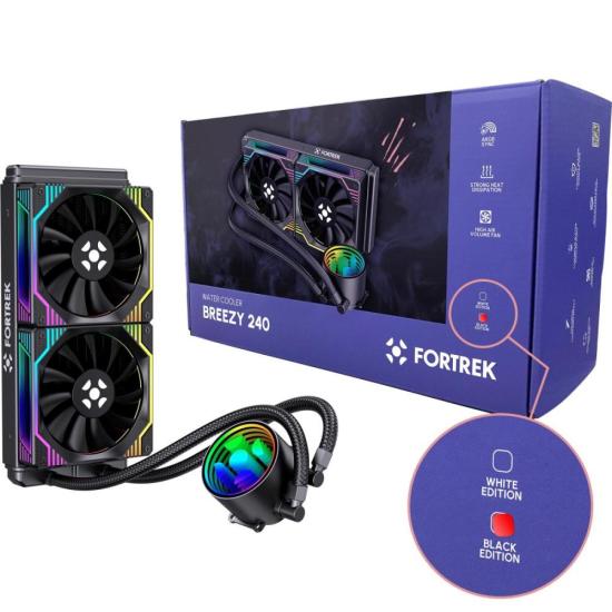 Water Cooler Fortrek Breezy 240 mm Fan Duplo Preto - Imagem 3