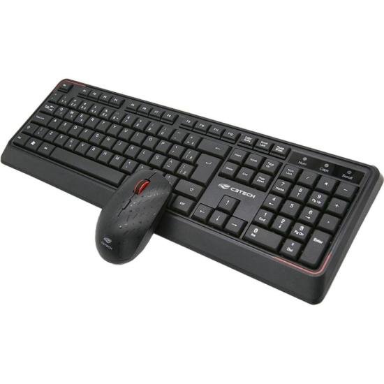 Kit Teclado e Mouse Sem Fio C3Tech W70BK Preto - Imagem 2