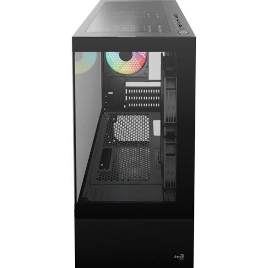 Gabinete Gamer Aerocool Viewport USB-C V1 Preto Lateral Vidro Temperado - Imagem 2