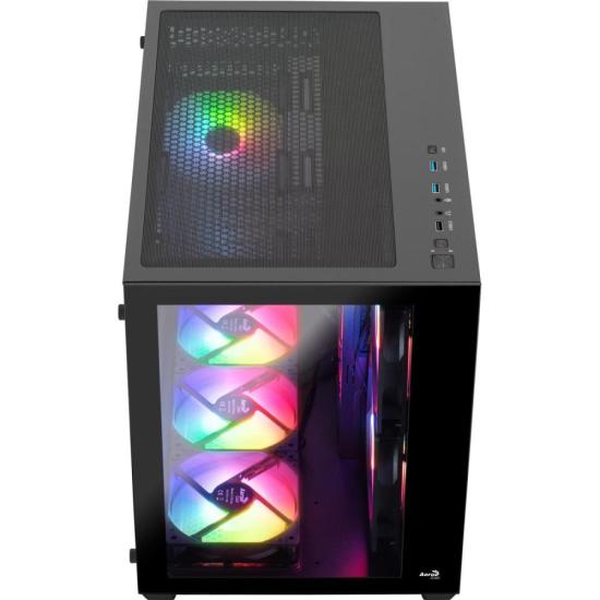 Gabinete Gamer Aerocool Dryft Mini Preto Com 6 fans ARGB Lateral Vidro - Imagem 3