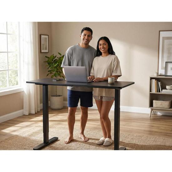 Mesa Elétrica Altura Ajustável Motor único Fortrek Lift Preta 120×60 - Imagem 6